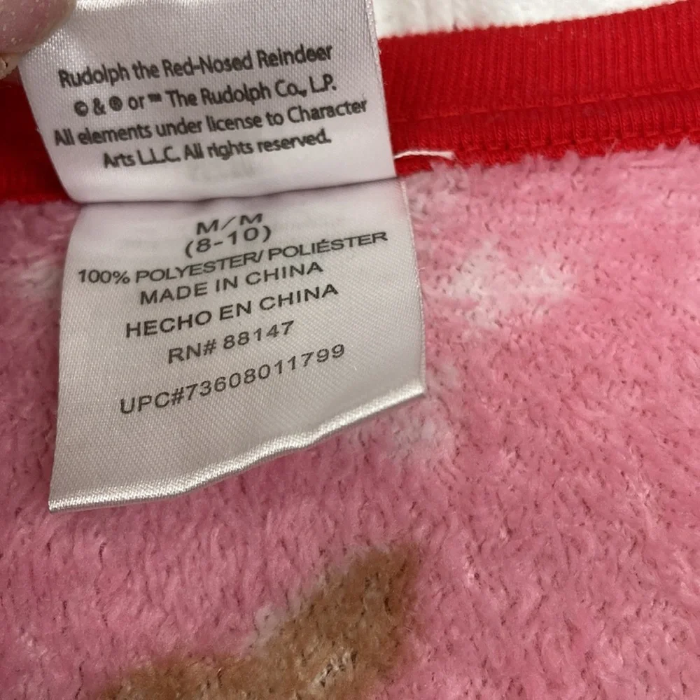 Rudolf the Red Nosed Reindeer Women’s Fleece Pajamas Onesie sz Medium